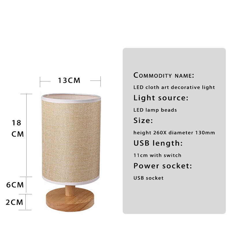 Table Lamp with Wood Base