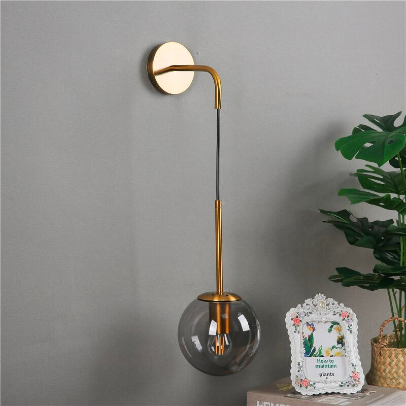 Glass Wall Hanging Bedside Lamp