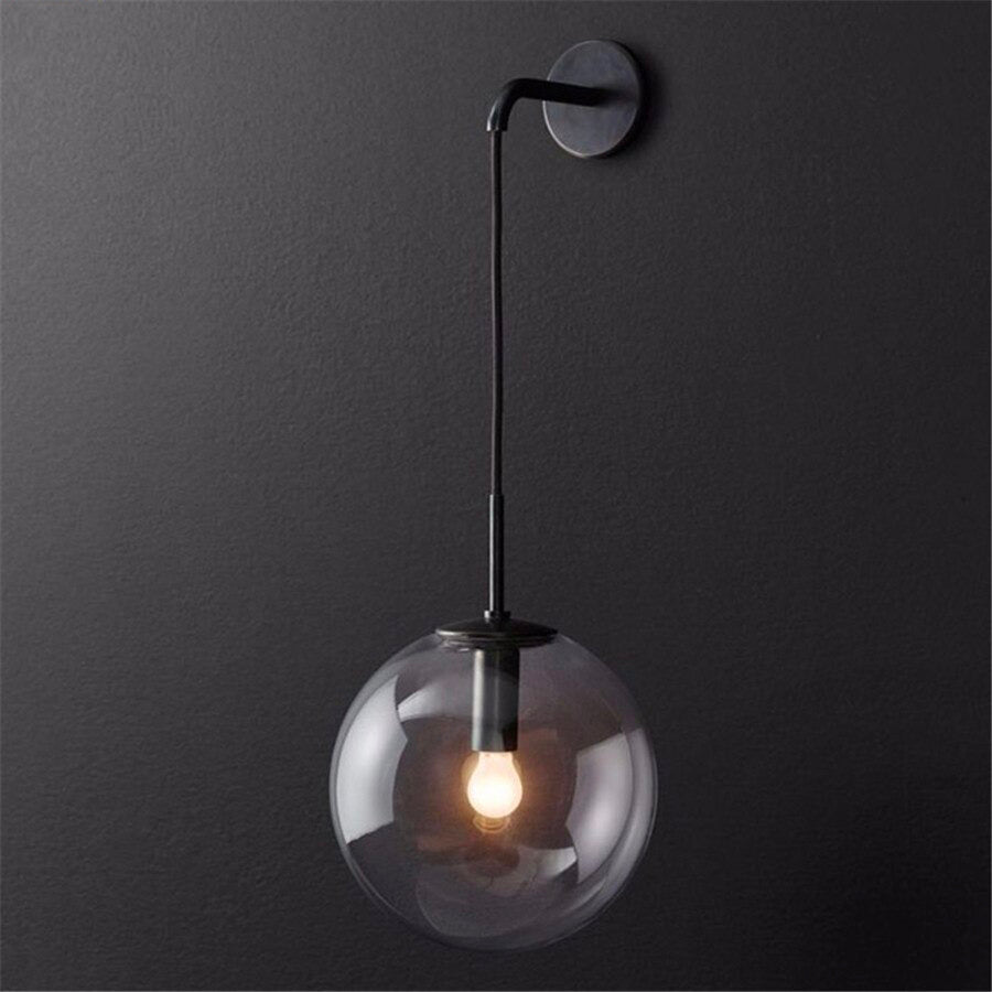 Glass Wall Hanging Bedside Lamp