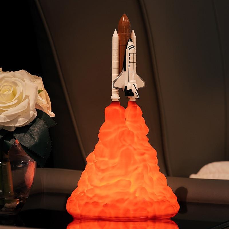 Flaming Rocket Night Light