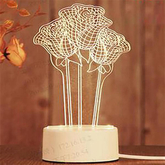 Roses 3D Lamp