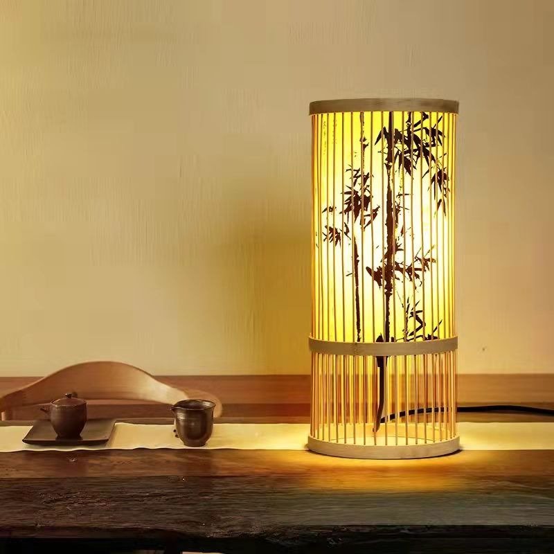 Japanese Bamboo Bedside Lamp