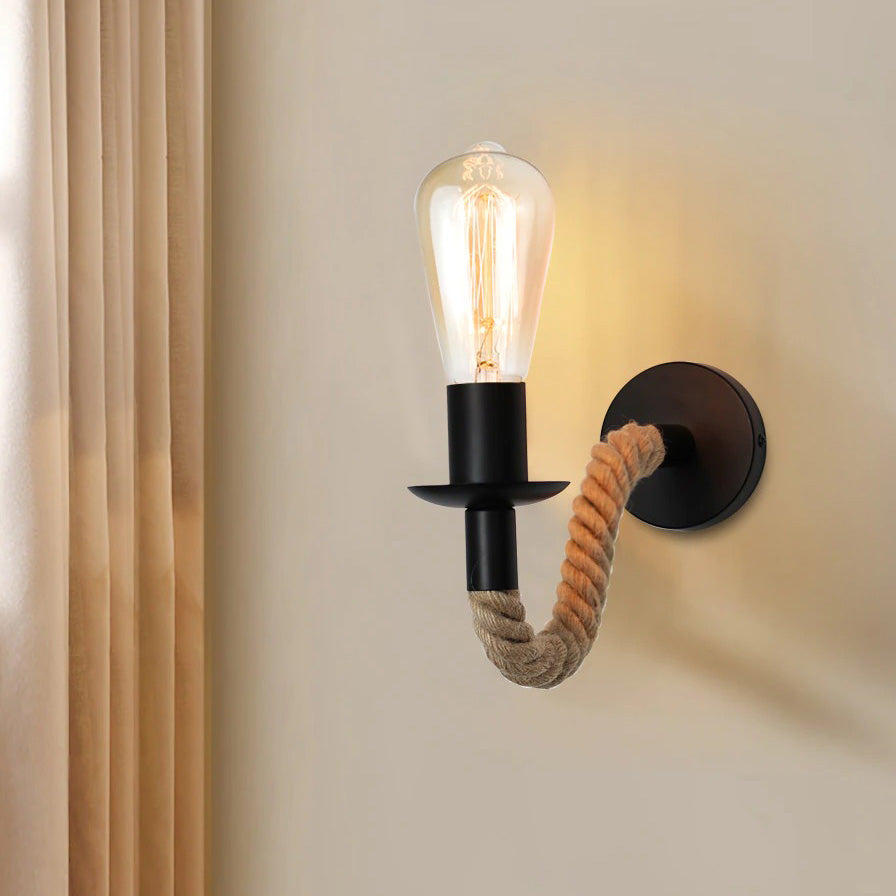 Industrial Bedside Lamp Rope Shape