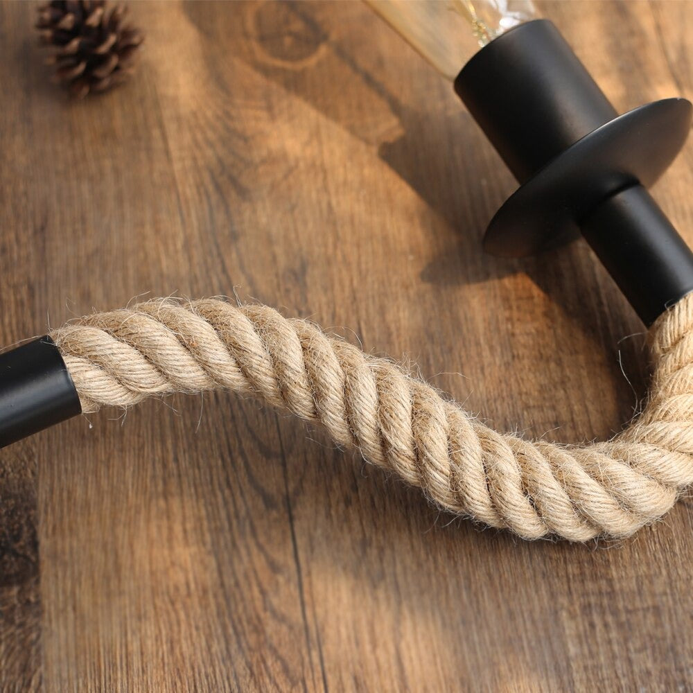 Industrial Bedside Lamp Rope Shape