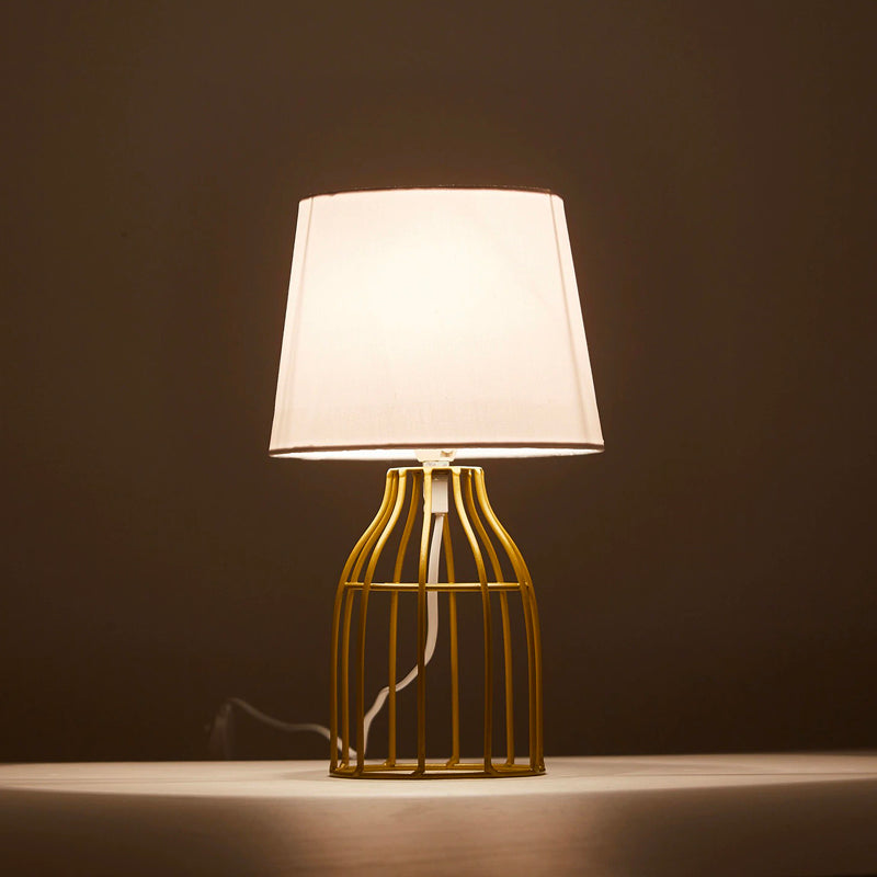 White Golden Metal Bedside Lamp