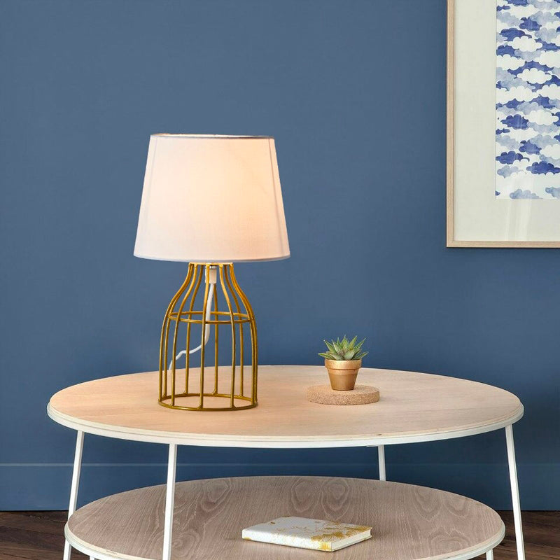 White Golden Metal Bedside Lamp