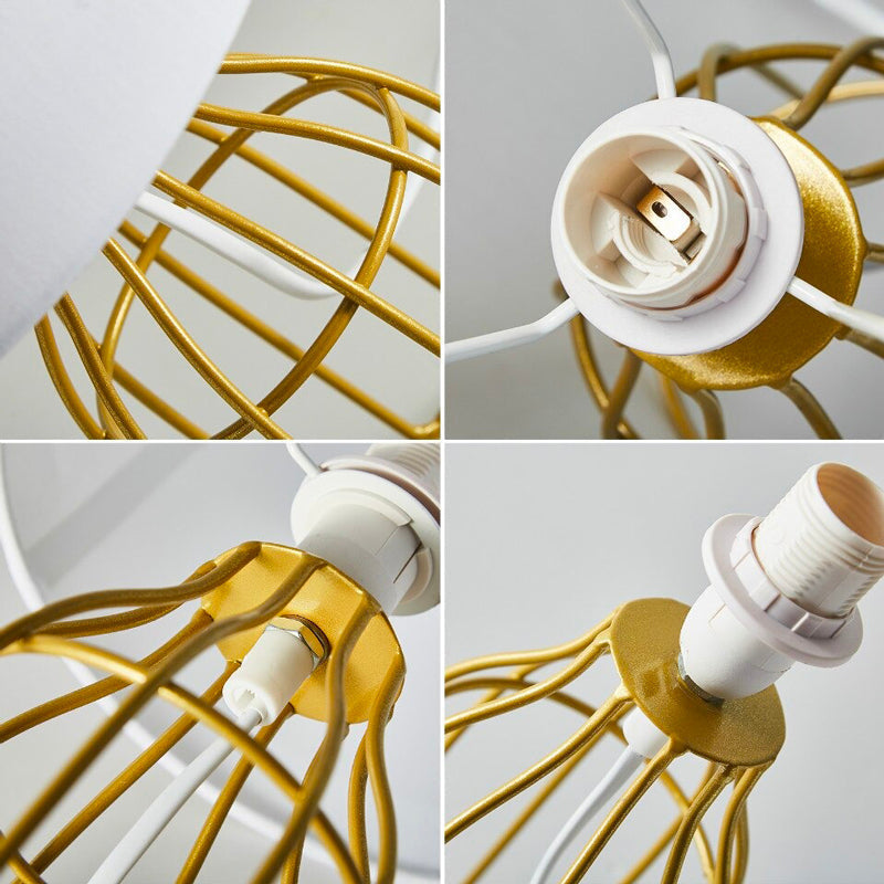 White Golden Metal Bedside Lamp