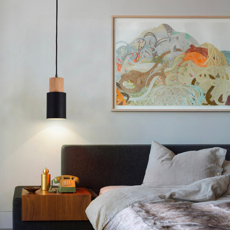 Wooden Hanging Bedside Lamp