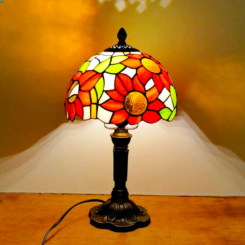 Red Tiffany Bedside Lamp