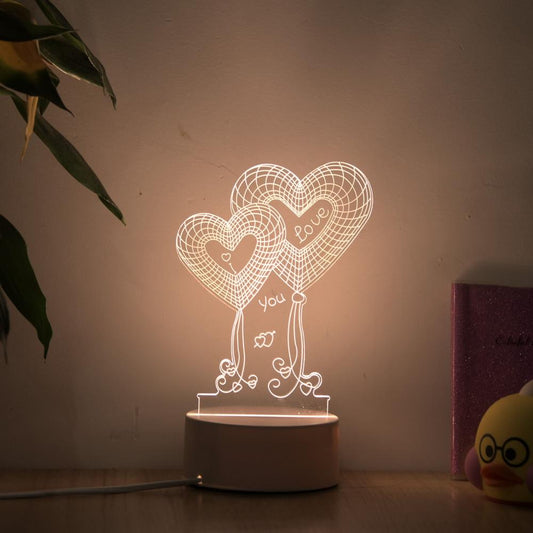 Hearth Shape 3D Lamp