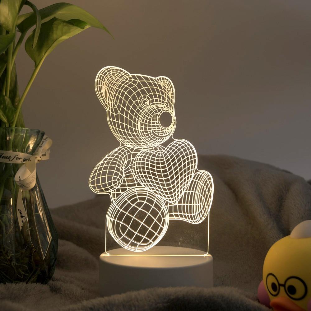 Love Teddy Bear 3D Lamp